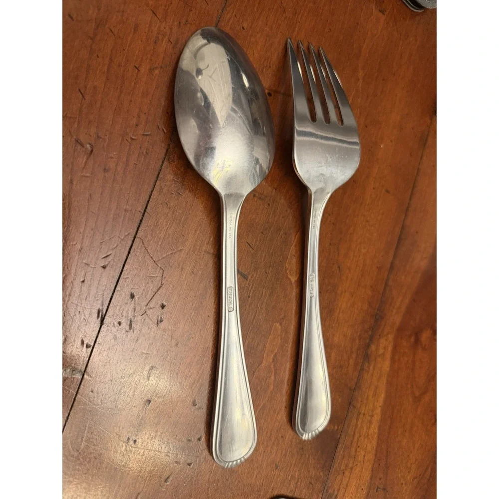 Oneida Countess Beaded  Serving Set  Spoon And Fork 9